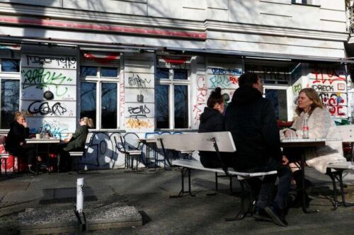 People Eat Outside A Restaurant During The Outbreak Of Coronavirus Disease (covid 19) In Berlin